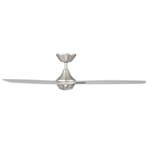 Blitzen 54 in. Indoor and Outdoor Brushed Nickel Smart Compatible Ceiling Fan with Remote Control