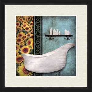 18 in. x 18 in. "Sunflower Bath I B" Framed Wall Art