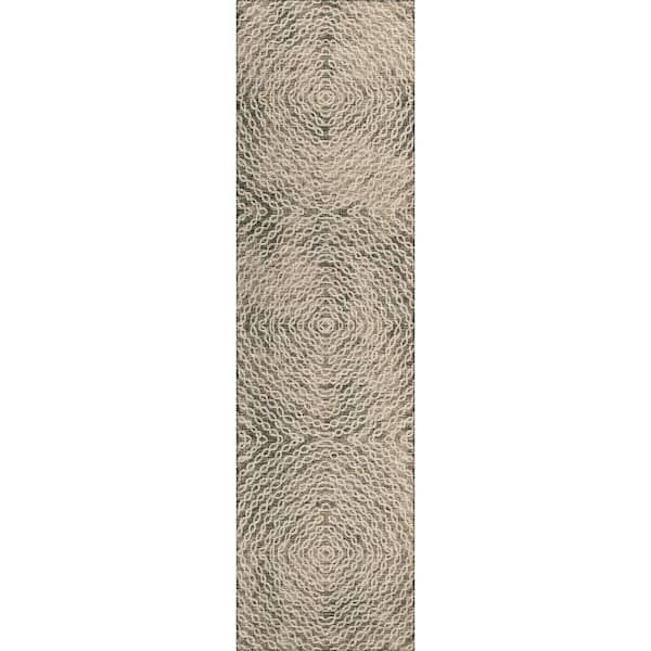 Addison Rugs Bravado Brown 2 ft. 3 in. x 7 ft. 6 in. Geometric Indoor/Outdoor Washable Area Rug
