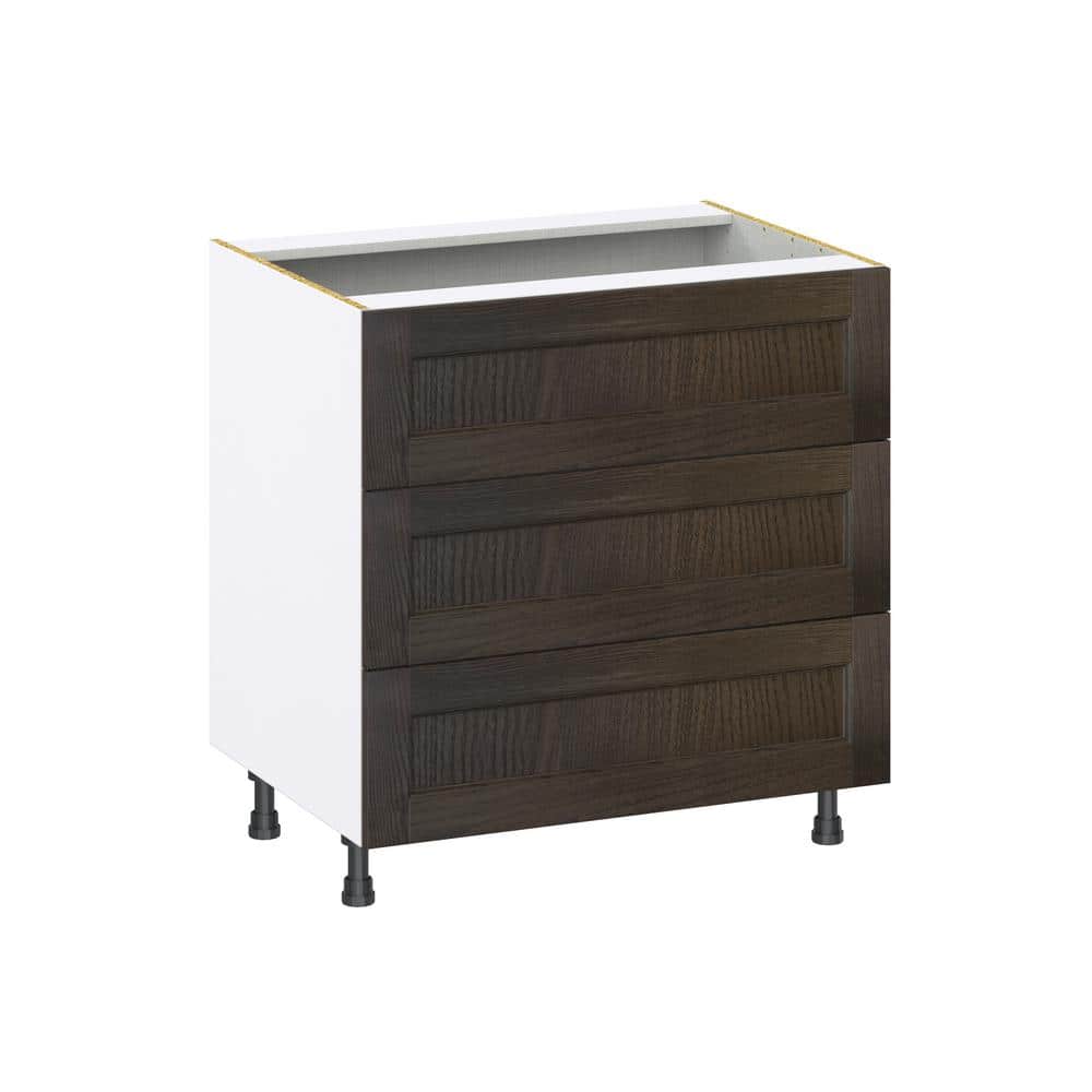 Georgetown 33 in. W x 24 in. D x 34.5 in. H Assembled Drawer Base Kitchen Cabinet in Chestnut with 3-Drawers price history on PriceWatchPro