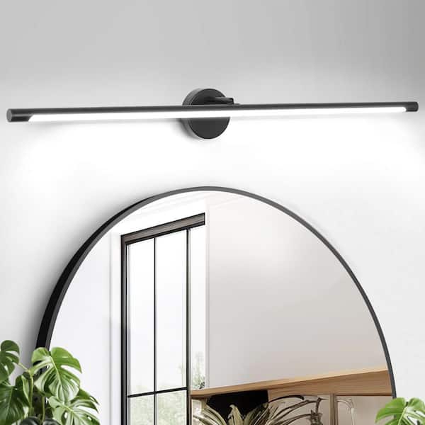 LamQee 39. 3in. 1-Light Black LED Bathroom Vanity Light Bar with Rotatable Arm