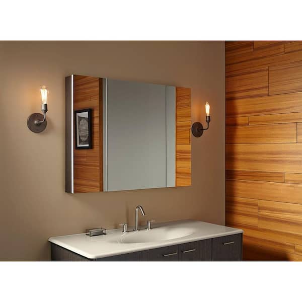 Verdera 40 in. W x 30 in. H Recessed Medicine Cabinet in Anodized Aluminum Verdera 40 in. W x 30 in. H Recessed Medicine Cabinet in Anodized Aluminum