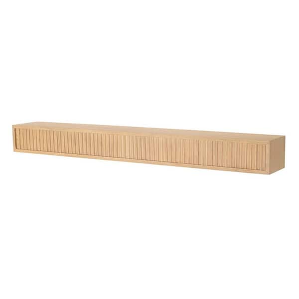 Monti Boxframe Blonde Stain 72 in. Fluted Wood Fireplace Cap-Shelf Mantel