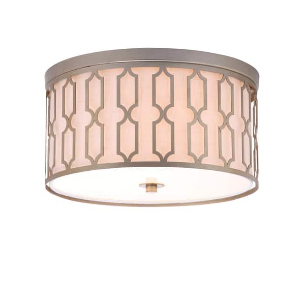 Link 3-Light Soft Gold 16.75 in. Metal Flush Mount