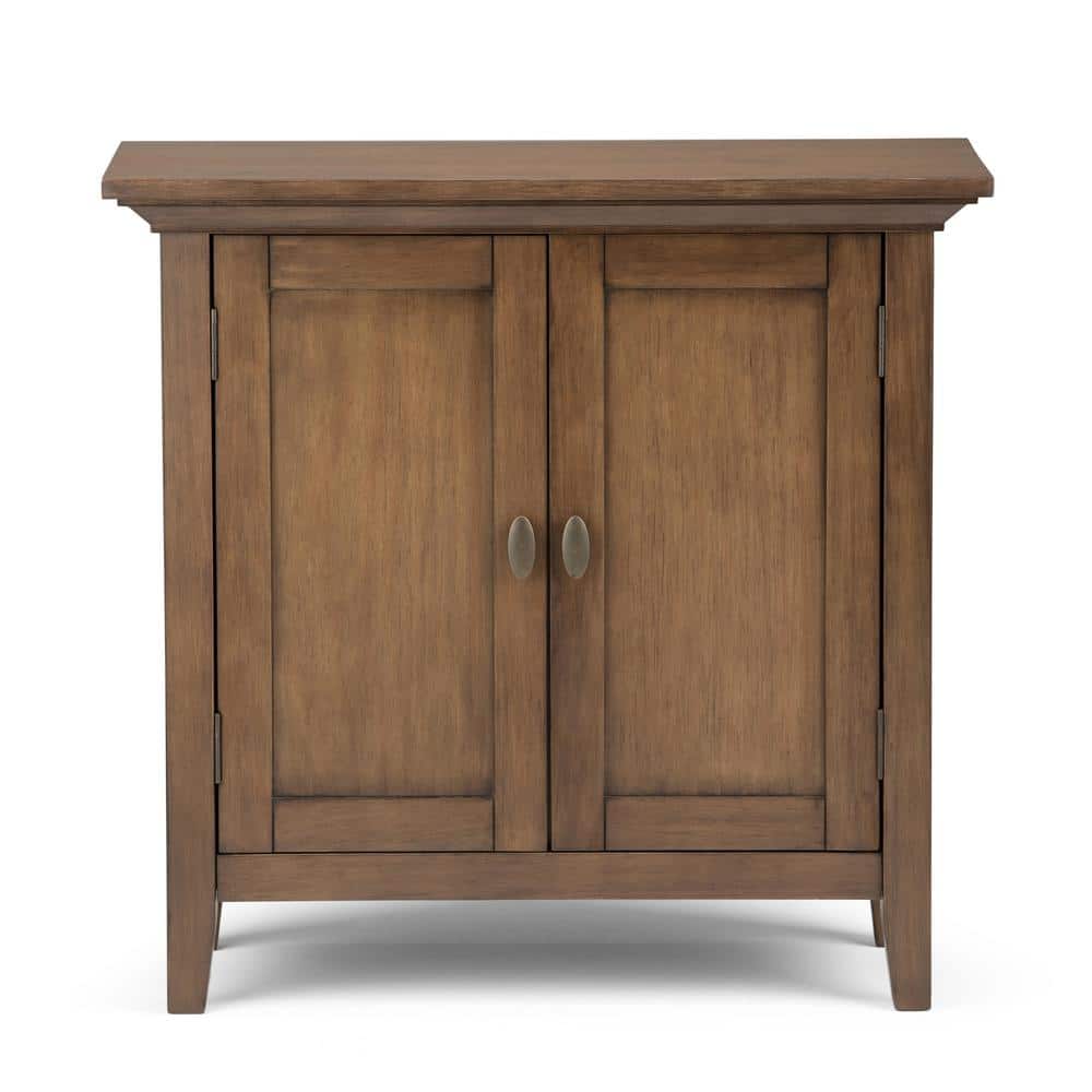 Rustic Natural Aged Brown Solid Hardwood Low Cupboard with Adjustable Shelving
