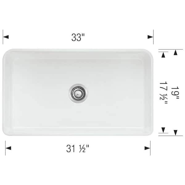 CERANA Farmhouse Apron-Front White Fireclay 33 in. Single Bowl Kitchen Sink CERANA Farmhouse Apron-Front White Fireclay 33 in. Single Bowl Kitchen Sink