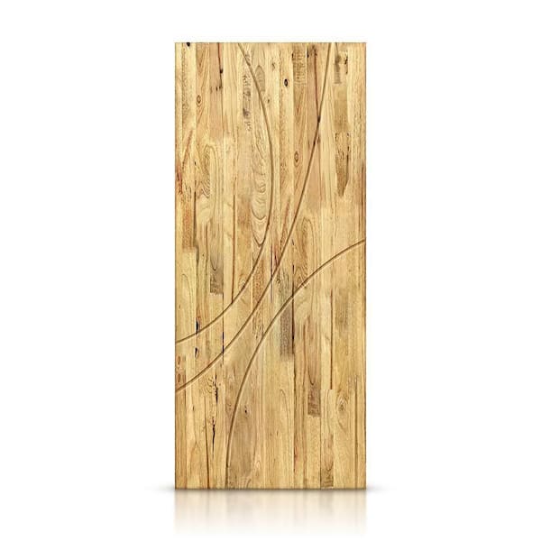 CALHOME 30 in. x 96 in. Hollow Core Weather Oak Stained Pine Wood Interior Door Slab