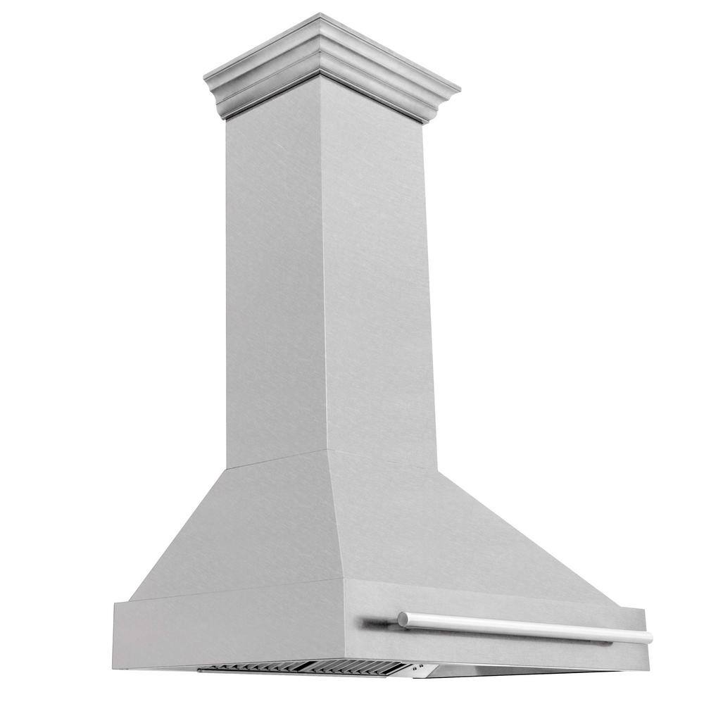 36 in. Satin Stainless Steel Wall Mount Range Hood with Stainless Steel Handle