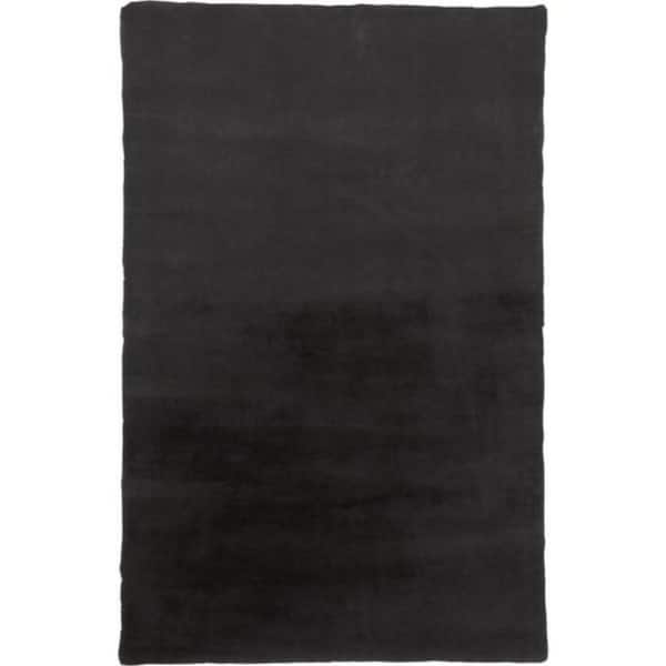 HomeRoots 7 x 10 Black and Taupe Solid Color Area Rug