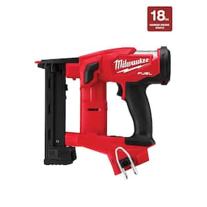 M18 FUEL 18-Volt Lithium-Ion Cordless 18GA 1/4 in. Narrow Crown Stapler Nailer Only w/Tinted Anti Scratch Safety Glasses