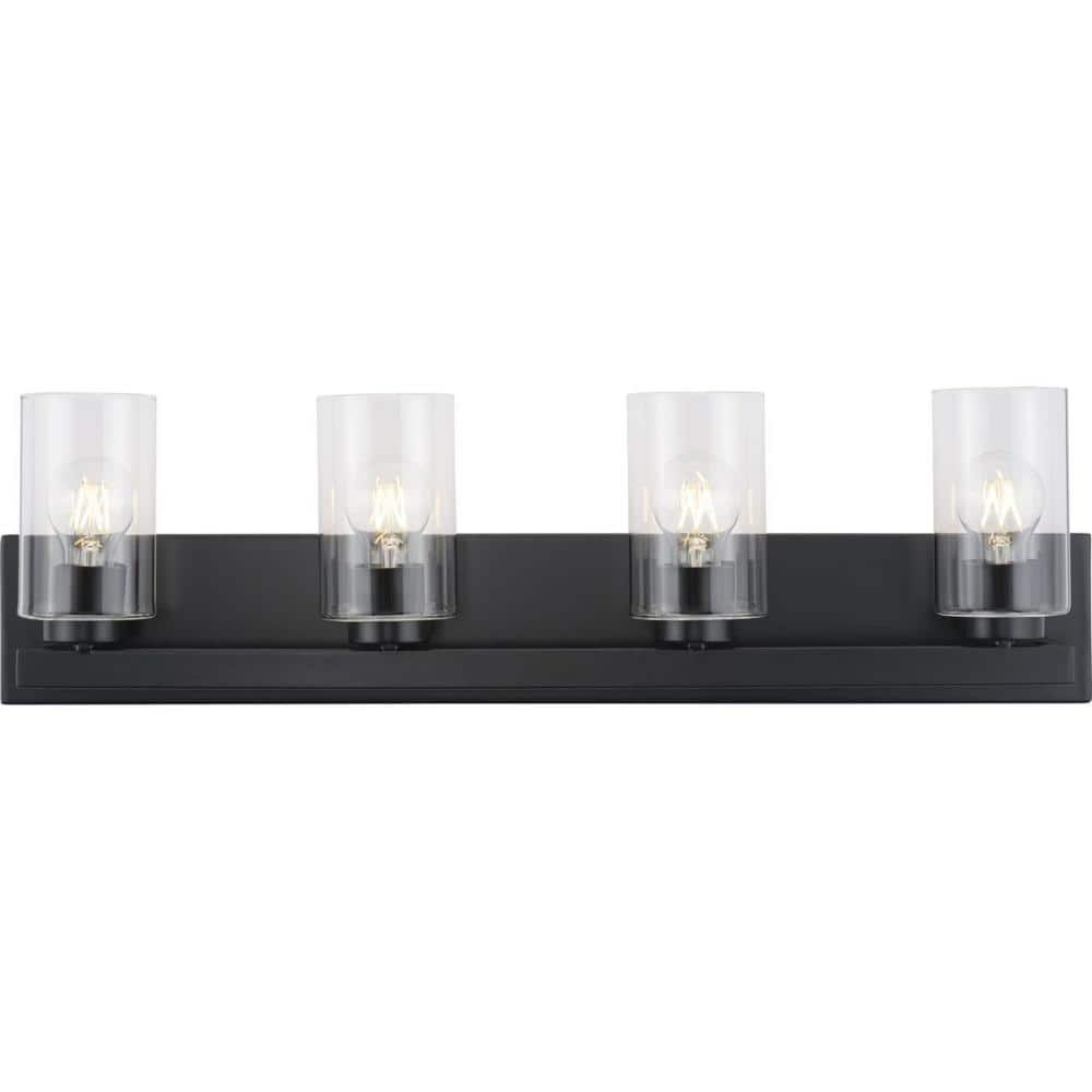 Goodwin Matte Black 4-Light Cylinder Vanity Light