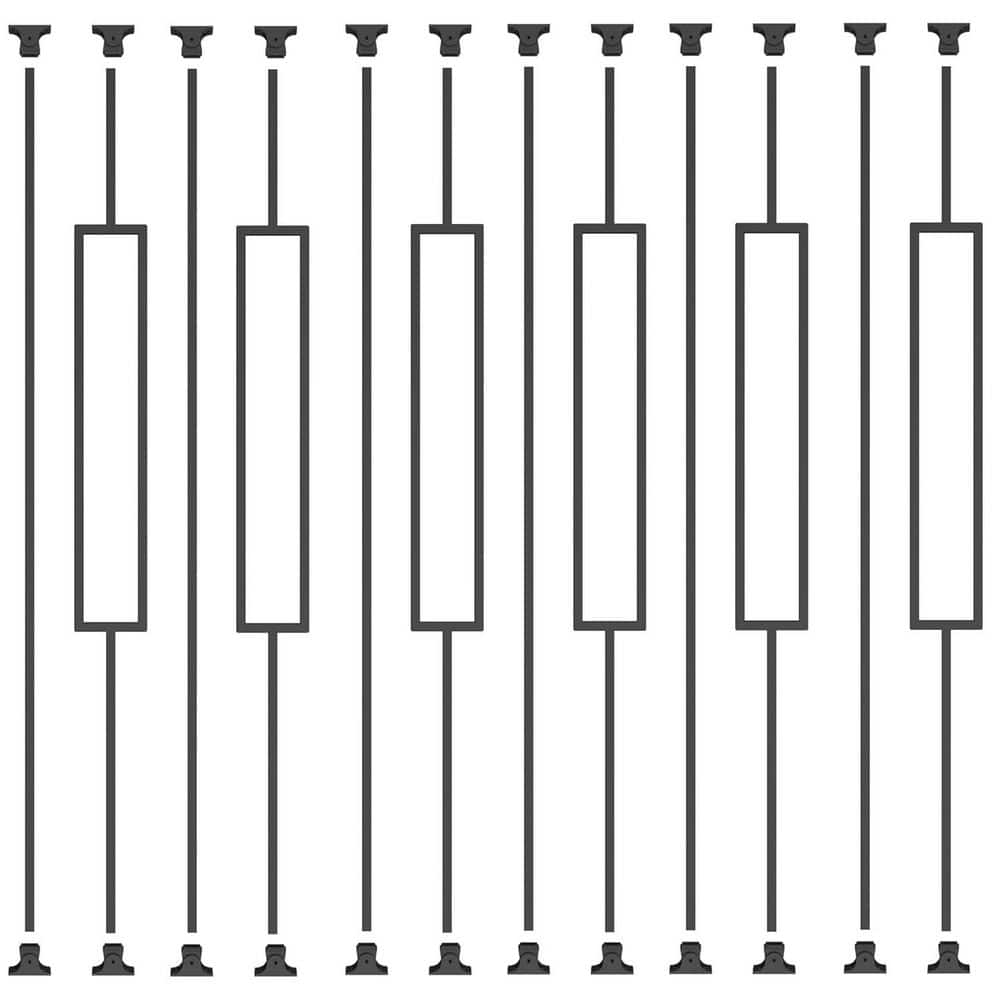 44 in. H x 1/2 in. W Matte Black Iron Stair Railing Kit for Indoor Outdoor Deck Terrace with 40 Swivel 20-Pack Aluminum price history on PriceWatchPro