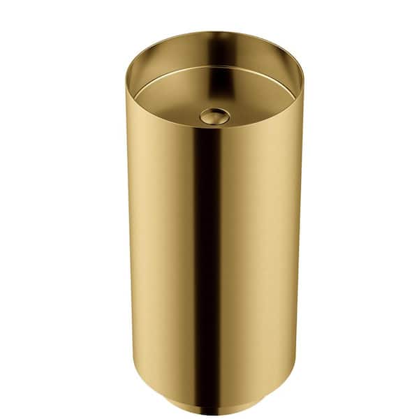 Karran CCP100 32-3/4 in. Stainless Steel Pedestal Sink in Gold