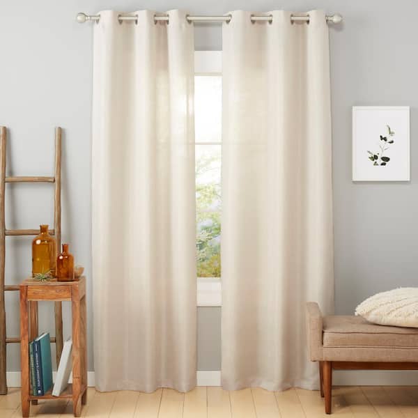 Estate View™ Ladner Natural Solid Light Filtering Grommet Top Indoor Curtain Panel, 38 in. W x 96 in. L (Set of 2)