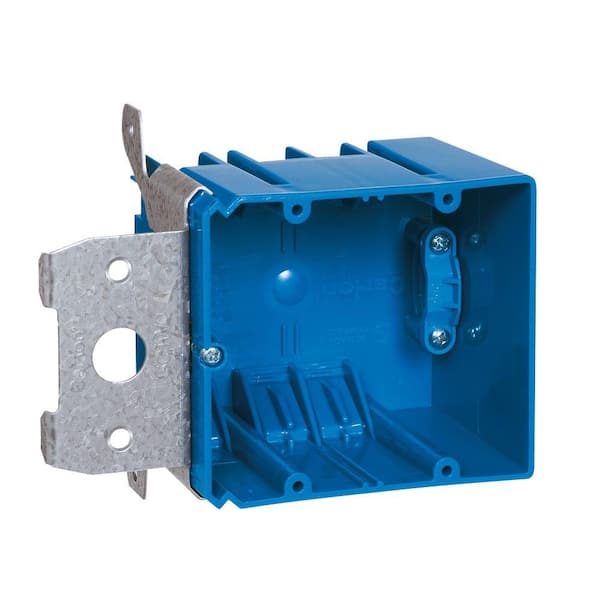 Carlon 2-Gang 34 cu. in. PVC New Work Electrical Box with Adjustable Bracket