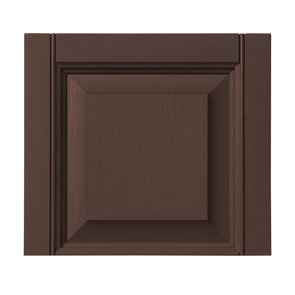 15 in. x 13 in. Polypropylene Raised Panel Transom Design in Terra Brown Shutter Tops Pair price history on PriceWatchPro