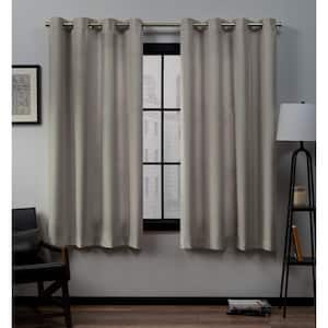 Loha Vintage Linen Solid Light Filtering Grommet Top Curtain, 54 in. W x 63 in. L (Set of 2)