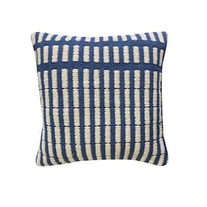 Mera Cotton Decorative Throw Pillow 18 x 18 in. Dark Blue