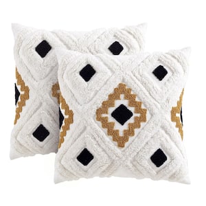Sterling Multi Color Textured Boho Geometric 20 in. L x 20 in. W Throw Pillow (Set of 2)