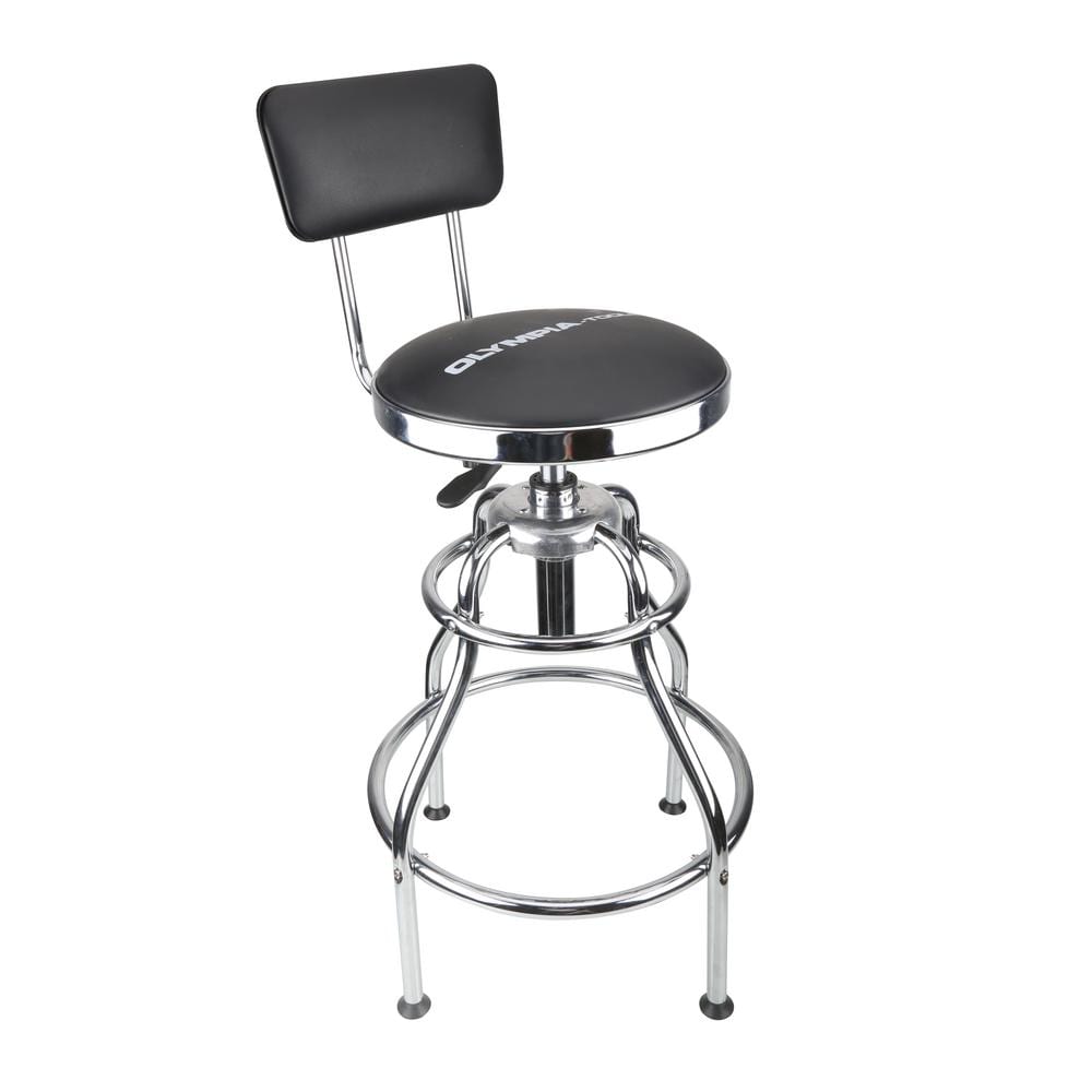 Black Adjustable Hydraulic Steel Work Stool with Vinyl Seat