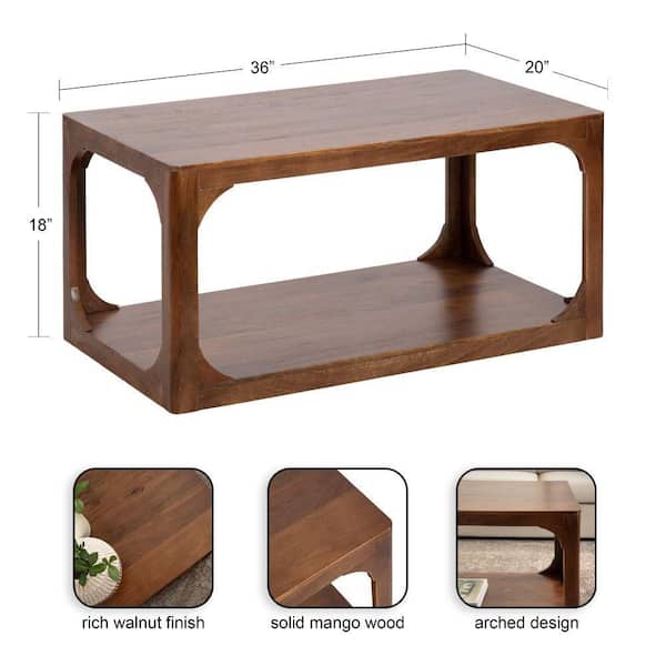 Kate and Laurel Dahl 36 in. Walnut Brown Rectangle Solid Wood