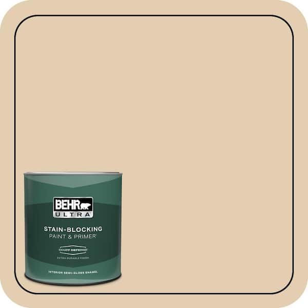 BEHR ULTRA 1 qt. Home Decorators Collection #HDC-AC-09 Concord Buff Extra Durable Semi-Gloss Enamel Interior Paint & Primer
