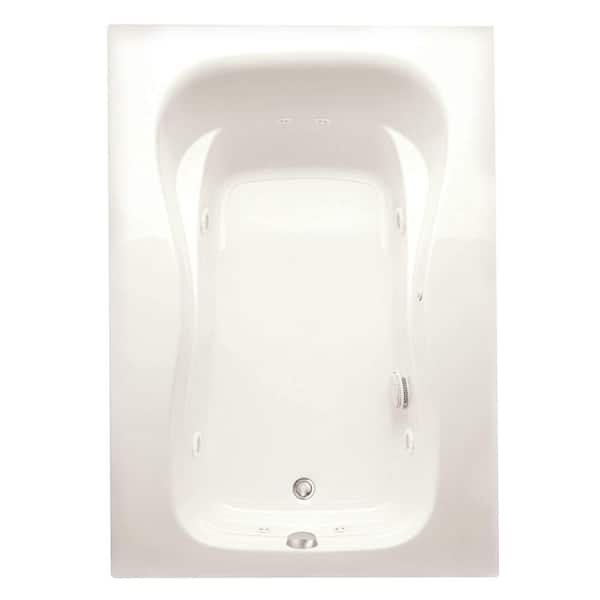 Aquatic Marratta 60 in. Acrylic Right Drain Rectangular Alcove Soaking Bathtub in Biscuit
