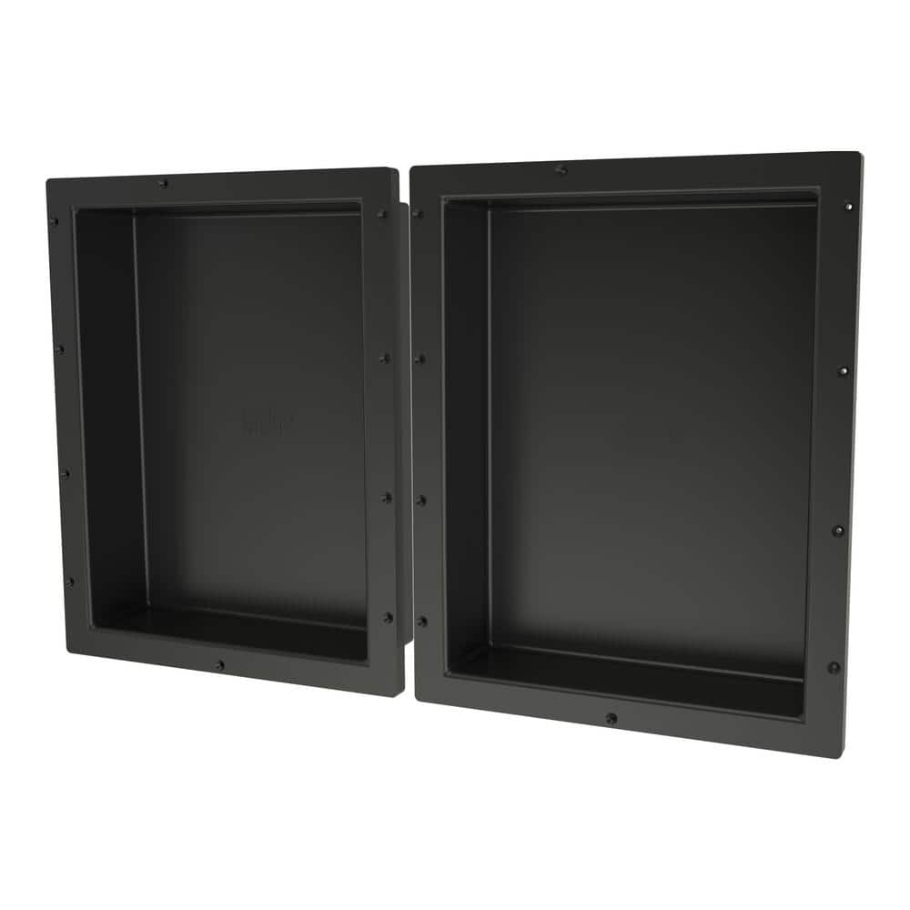 Tile Redi Redi Niche 32 in. x 20 in. Double Shower Niche Set in Black