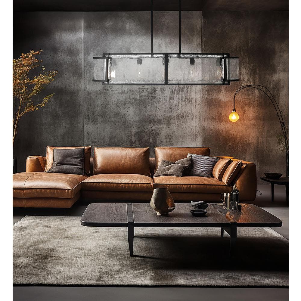 Bella Collina 5-Light Coal and Clear Glass Linear Chandelier