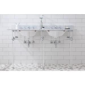 Embassy 60 in. Brass Washstand Legs and Connectors in Chrome with P-Trap