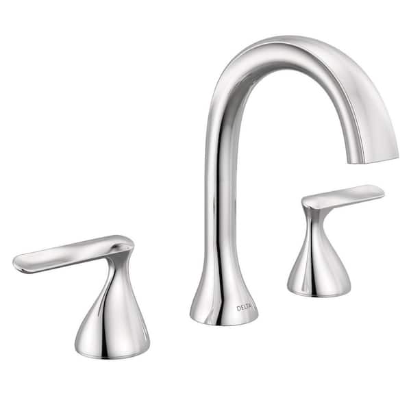 Bonacci 8 in. Widespread Double Handle Bathroom Faucet in Lumicoat Chrome