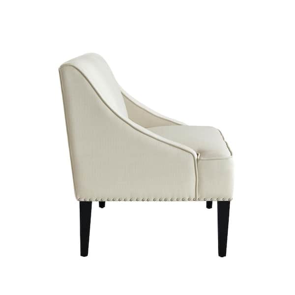 Inspired Home Malaya Cream White Bench Upholstered Linen 44.5 in. L x 31  in. W x 34.5 in. H BH274-03CW-HD - The Home Depot