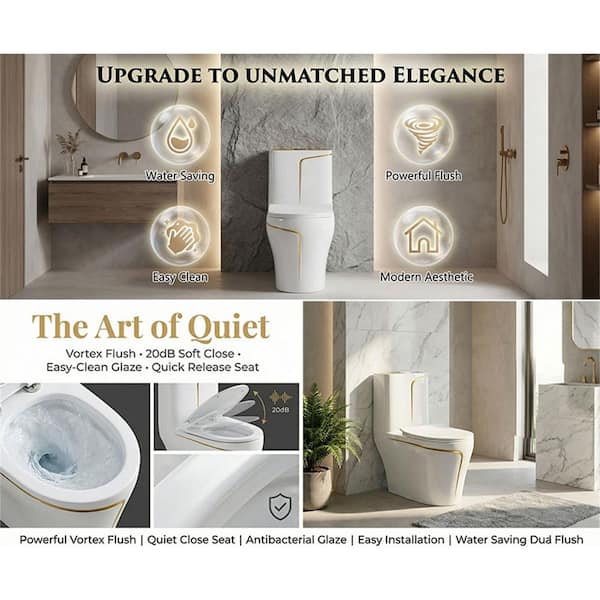 LUXSHERY 12 in. Rough In 1.85 Gal. Dual Flush GPF Elongated 1