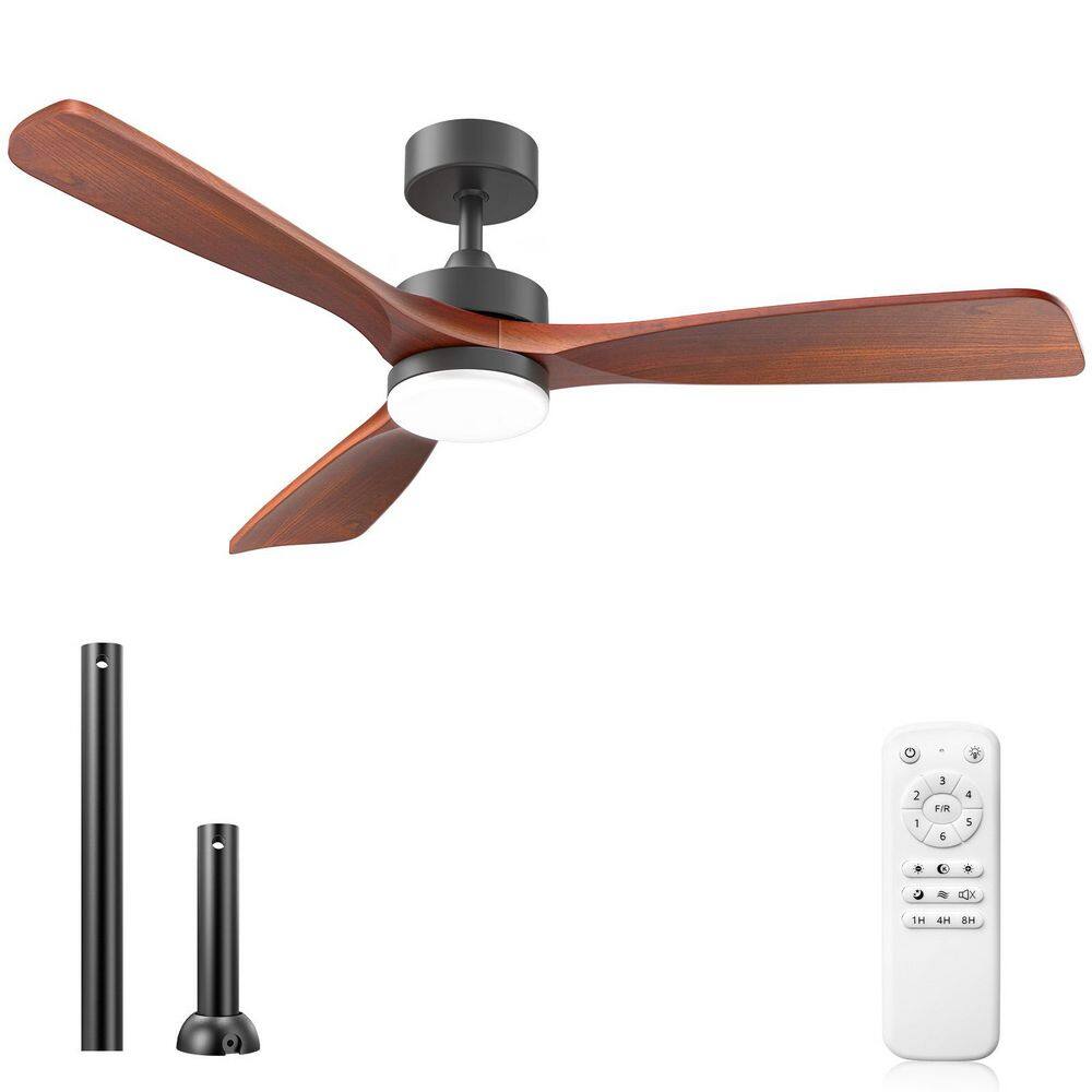 52 in. Indoor Ceiling Fan Integrated LED with Wood Blades, 6-Speed DC Remote Control price history on PriceWatchPro