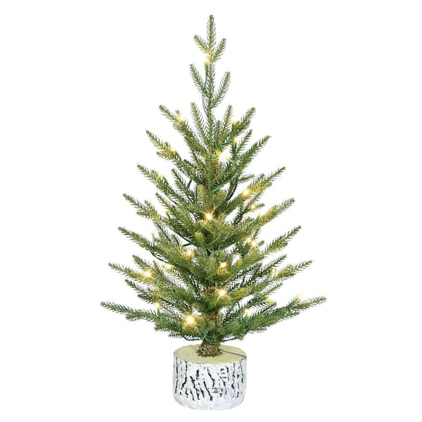 2 ft. Pre-Lit Potted Arctic Fir Artificial Christmas Tree