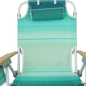 Green Aluminium Folding Beach Chair with Pouch