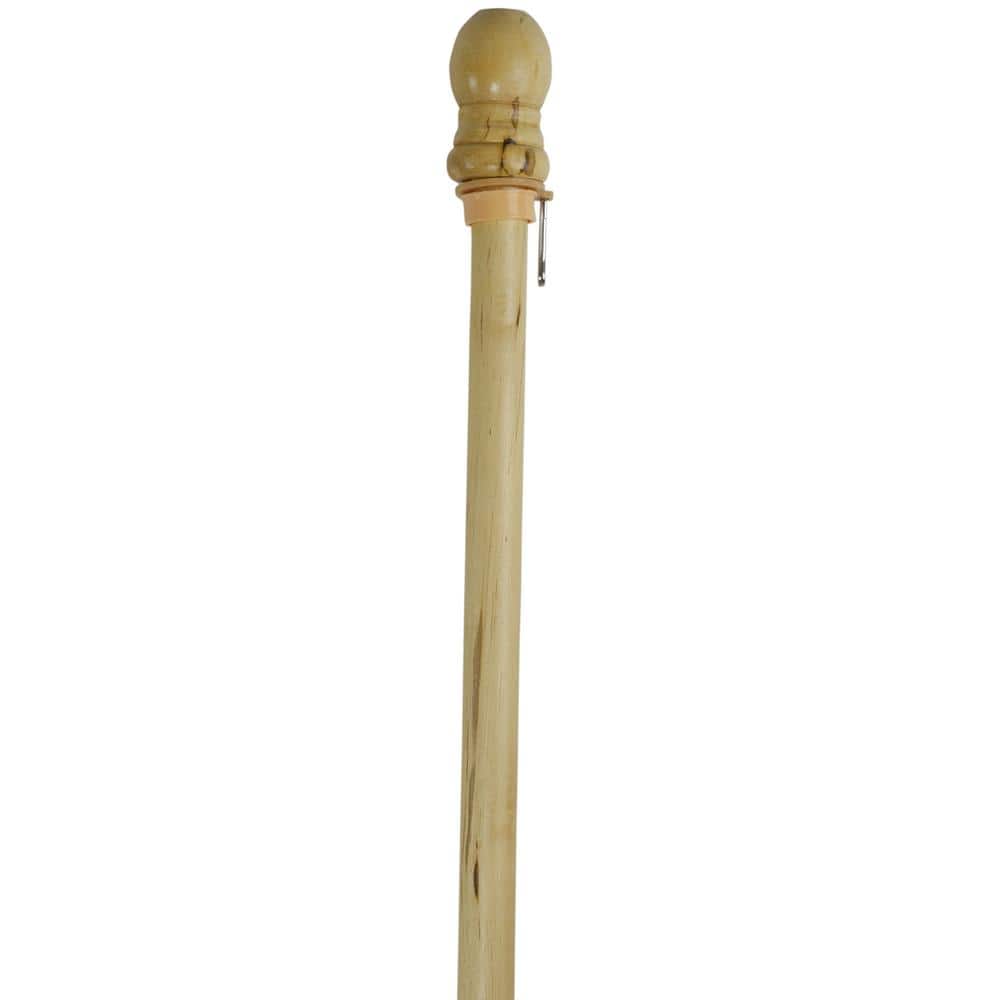 5-Foot Natural Wood Flagpole with Anti-Furling Ring and Bracket Kit
