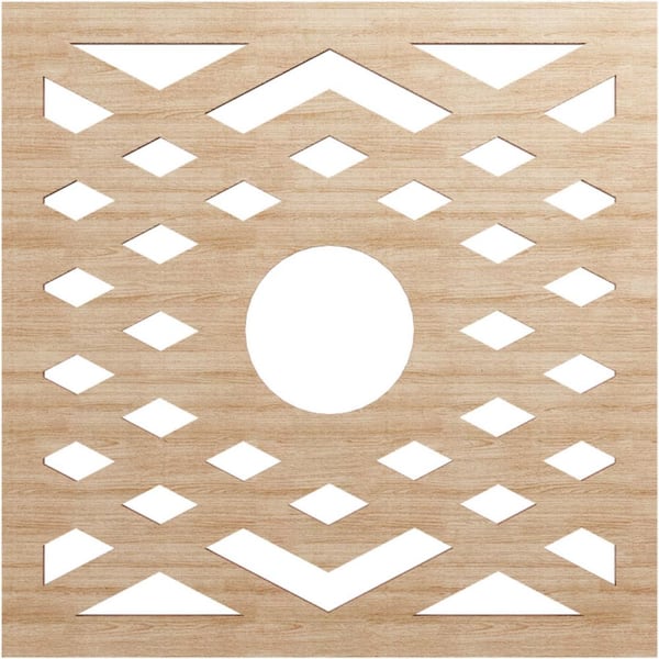 Ekena Millwork 0.375 in. x 4.125 in. x 16 in. Wood Medallion Moulding