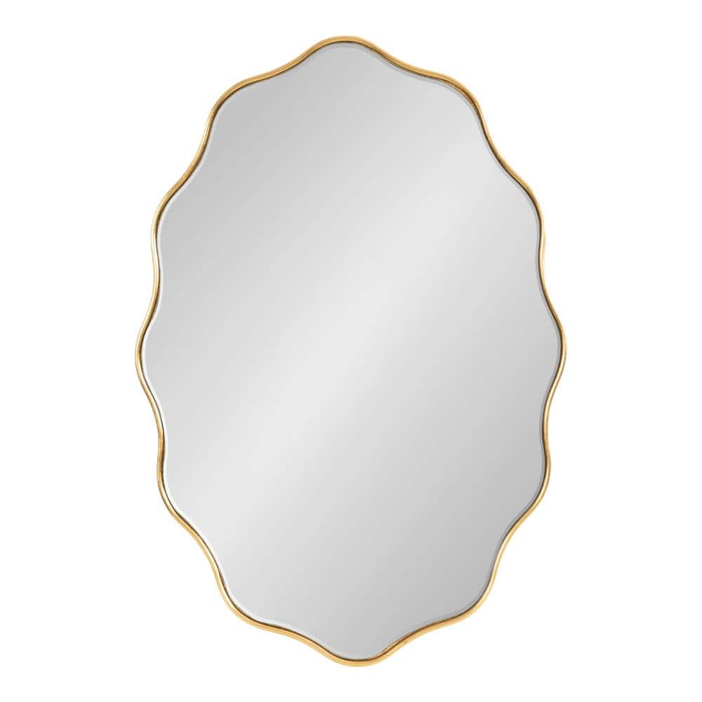 Viona Oval Gold Scalloped Wall Mirror