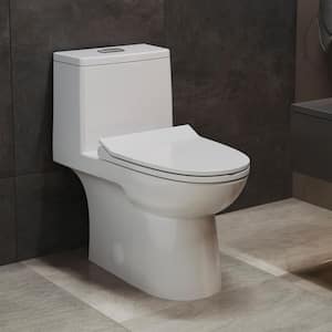 Daxton 1-piece 1.1/1.6 GPF Dual Flush Elongated Toilet in White Seat Included