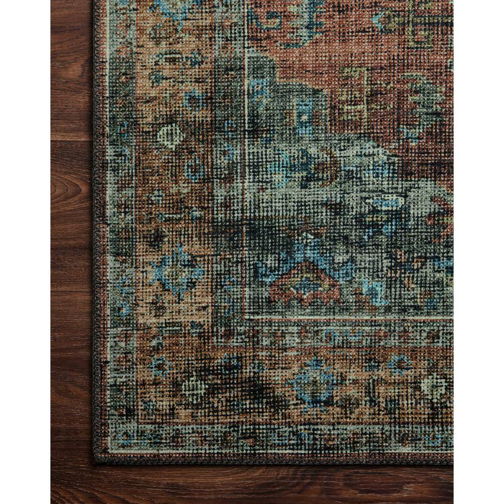 Skye 8' Round Terracotta and Sky Wool Synthetic Rug
