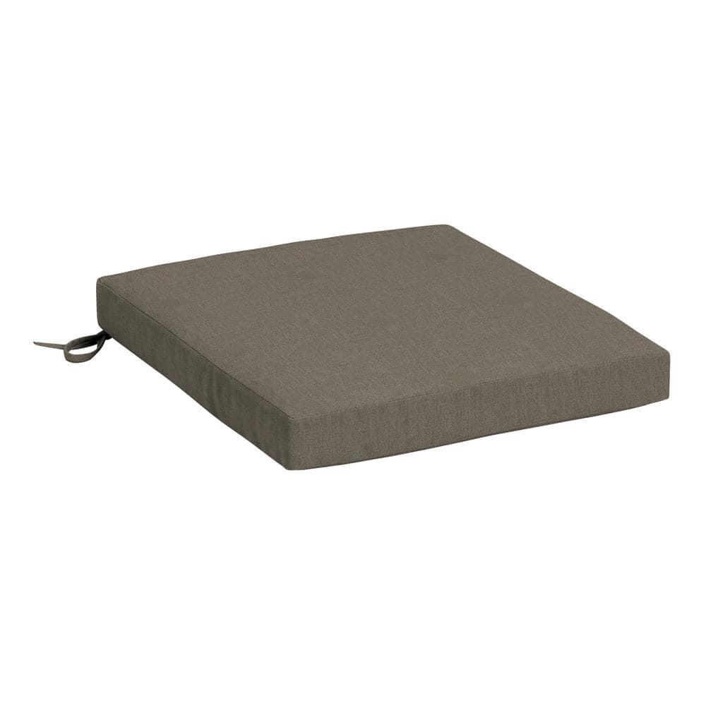 Brown Polyester Outdoor Seat Cushion with Ties, 17 x 17