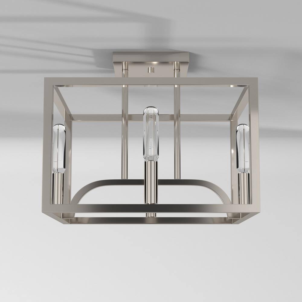 Sleek Uptown 12" Satin Platinum Modern Ceiling Light