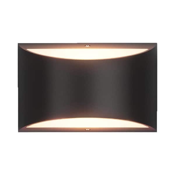 Lukyamzn Modern Design Aluminum 1 Light Black LED Wall Sconce 2-Pack