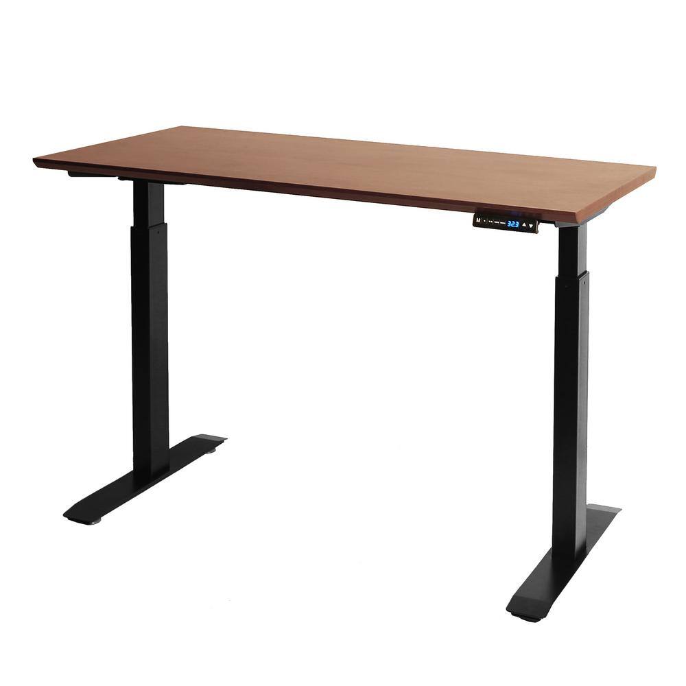 Seville Classics 48 in. Rectangular Walnut/Black Standing Desks with