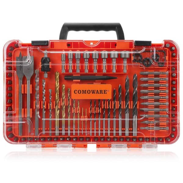 104-Piece Titanium Twist and Impact Drill/Driver Bit Set with Tough Case