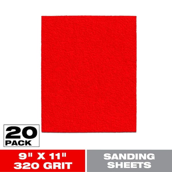 9 in. x 11 in. 320-Grit Sanding Sheet (20-Pack)