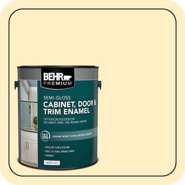 1 gal. #380A-2 Moonlit Yellow Semi-Gloss Enamel Interior/Exterior Cabinet, Door & Trim Paint