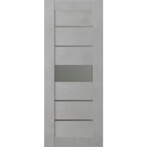 18 in. x 80 in. No Bore Solid Core 5-Lite Frosted Glass Light Urban Wood Composite Interior Door Slab