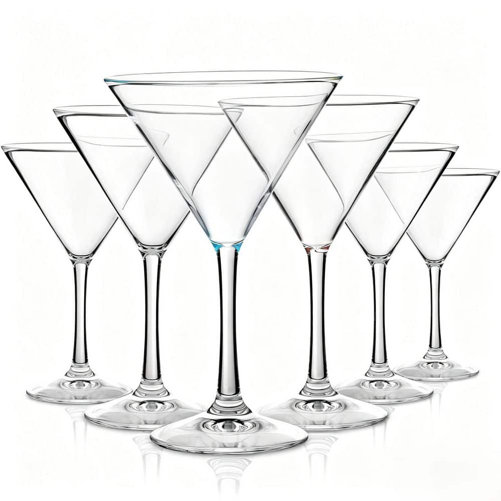 Classic 10 oz. Plastic Stemmed Reusable BPA-Free Martini Cocktail Glasses (Set of 6) price history on PriceWatchPro